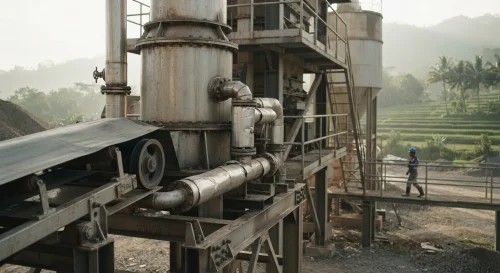 Detail Asphalt Mixing Plant di pabrik aspal Sumedang